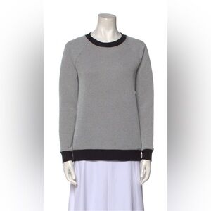 Michael Kors Women’s Black and White Knit Crewneck Sweater, Size Medium